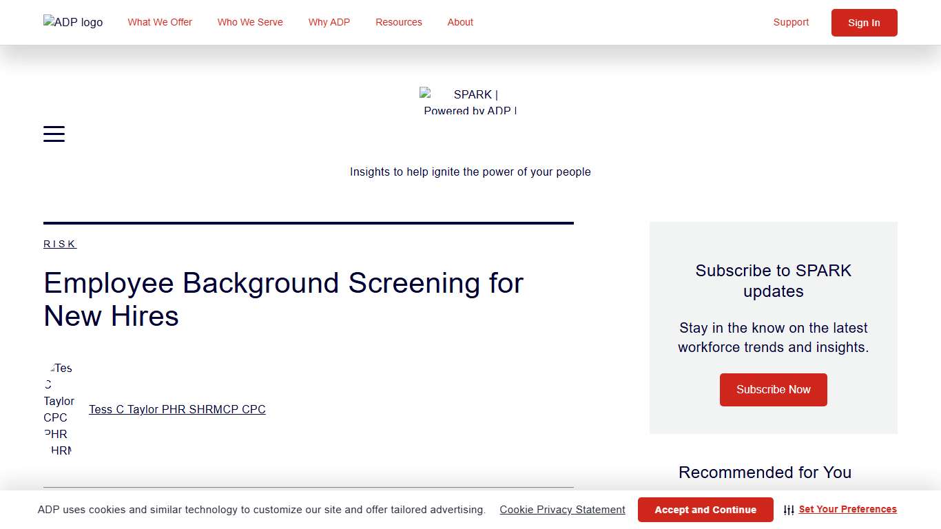 Employee Background Screening for New Hires SPARK Blog ADP