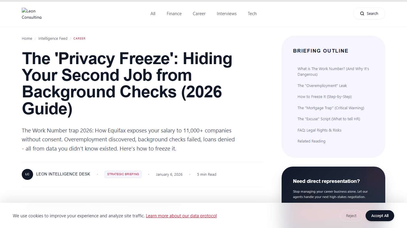 The 'Privacy Freeze': Hiding Your Second Job from Background Checks (2026 Guide)
